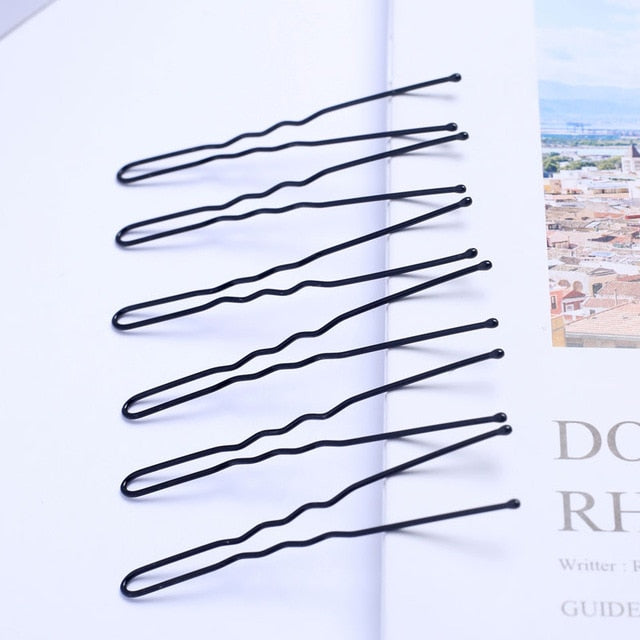 40pcs 6cm U Shape Hair Clips Bobby Pins for Women Girls Bride Hair Styling Accessories Black Gold Brown Hairpins Metal Barrettes