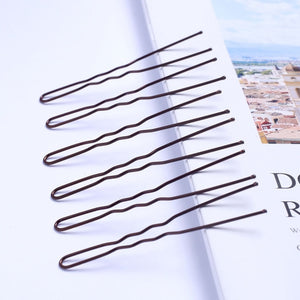 40pcs 6cm U Shape Hair Clips Bobby Pins for Women Girls Bride Hair Styling Accessories Black Gold Brown Hairpins Metal Barrettes