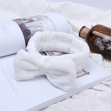 Load image into Gallery viewer, Coral Fleece Hair Bow Cross Headband For Wash Face Makeup Lady Bath Mask Cosmetic Hairband Girl Holder Rope Hair Accessories
