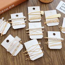 Load image into Gallery viewer, 1SET Minimalist Metal Geometric Gold Hairpin Hair Accessories Imitiation Pearl Hair Clips for Women Girls Hair Jewelry Headwear