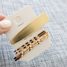 Load image into Gallery viewer, 1SET Minimalist Metal Geometric Gold Hairpin Hair Accessories Imitiation Pearl Hair Clips for Women Girls Hair Jewelry Headwear