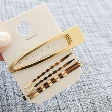 Load image into Gallery viewer, 1SET Minimalist Metal Geometric Gold Hairpin Hair Accessories Imitiation Pearl Hair Clips for Women Girls Hair Jewelry Headwear