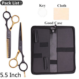 5.5" AQIABI Hairdressing Scissors Hair Professional Thinning Shears Set Hair Cutting Scissors Barber Scissors 440C Japan A1029