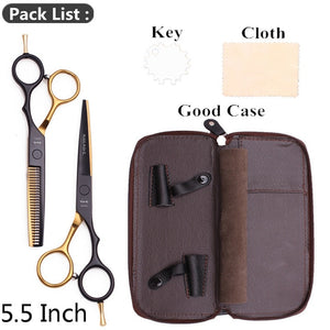 5.5" AQIABI Hairdressing Scissors Hair Professional Thinning Shears Set Hair Cutting Scissors Barber Scissors 440C Japan A1029