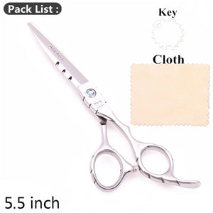 5.5" AQIABI Hairdressing Scissors Hair Professional Thinning Shears Set Hair Cutting Scissors Barber Scissors 440C Japan A1029