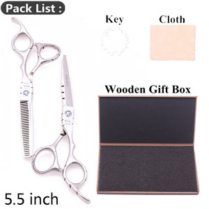 5.5" AQIABI Hairdressing Scissors Hair Professional Thinning Shears Set Hair Cutting Scissors Barber Scissors 440C Japan A1029