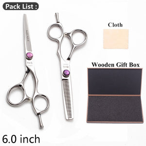 5.5" AQIABI Hairdressing Scissors Hair Professional Thinning Shears Set Hair Cutting Scissors Barber Scissors 440C Japan A1029
