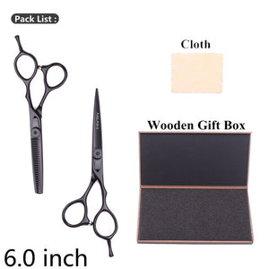 5.5" AQIABI Hairdressing Scissors Hair Professional Thinning Shears Set Hair Cutting Scissors Barber Scissors 440C Japan A1029