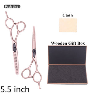 5.5" AQIABI Hairdressing Scissors Hair Professional Thinning Shears Set Hair Cutting Scissors Barber Scissors 440C Japan A1029